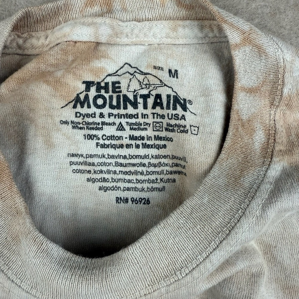 The Mountain M Beige Tie Dye Pug Dog Face T-Shirt Men's Animal Tee Dog Lover Pet - Picture 3 of 7
